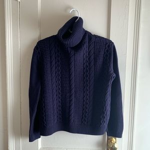 Navy Blue Cable Knit Sweater